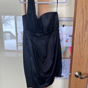 Black One Shoulder Cocktail Dress
